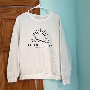 SHEIN White Sweatshirt with Black Graphic